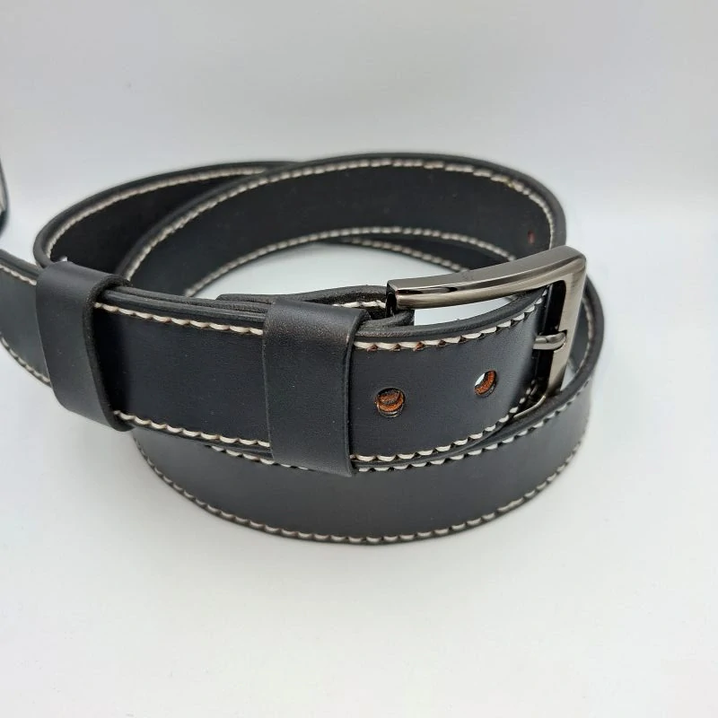 Obšívaný černý opasek š.4 cm